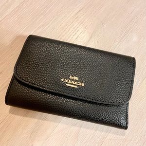 Coach Small Crossgrain Leather Billfold Wallet
